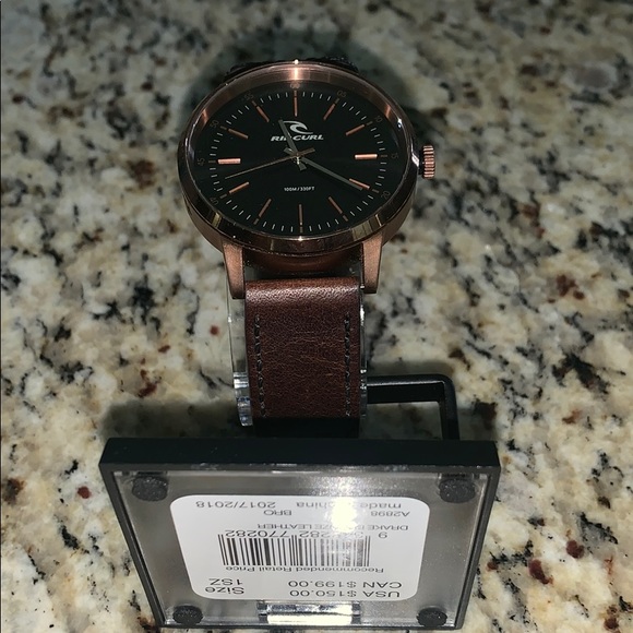 NWT Men’s RipCurl Drake Leather Gunmetal Watch - Picture 5 of 7